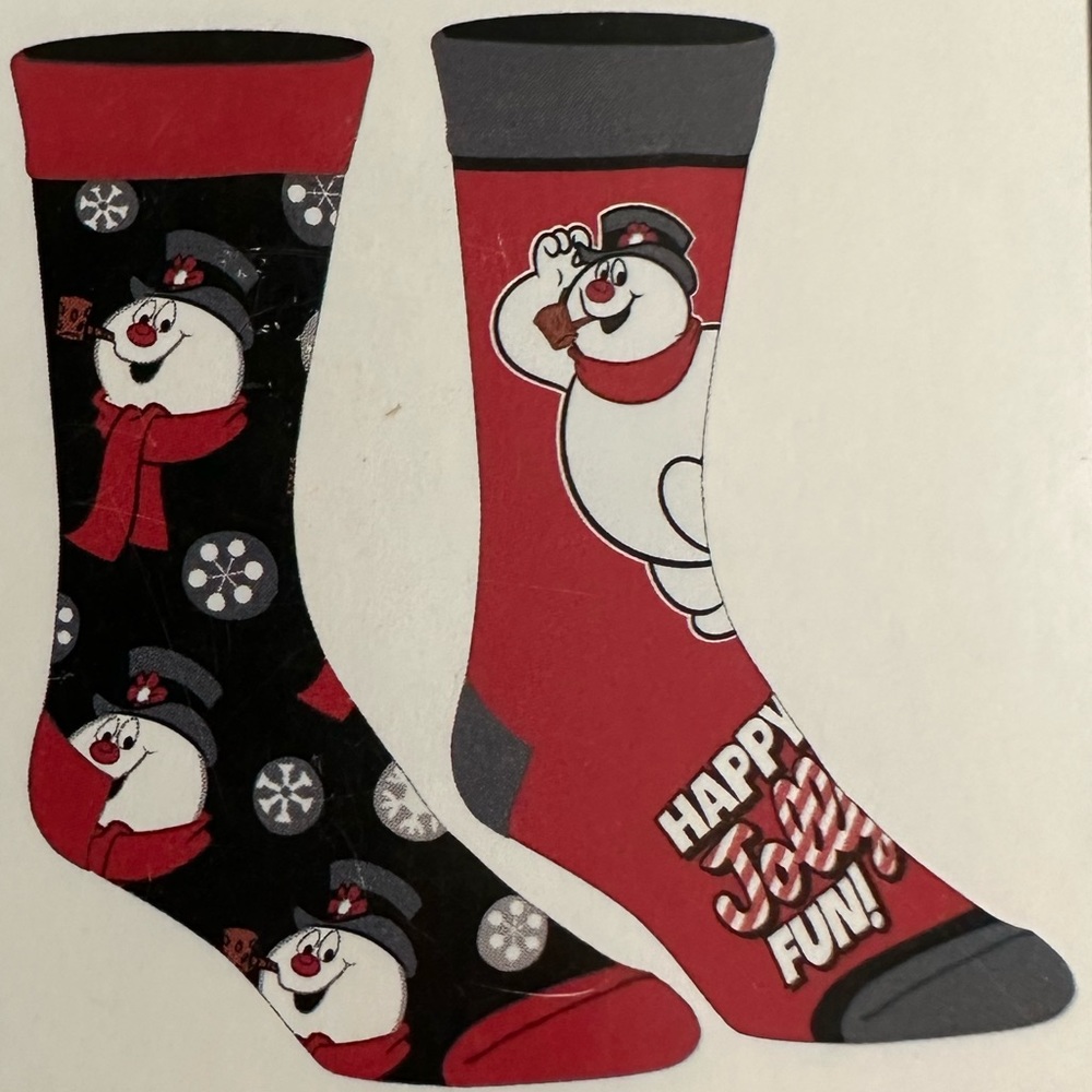 Frosty Snowman unisex 2 pack crew socks NWT